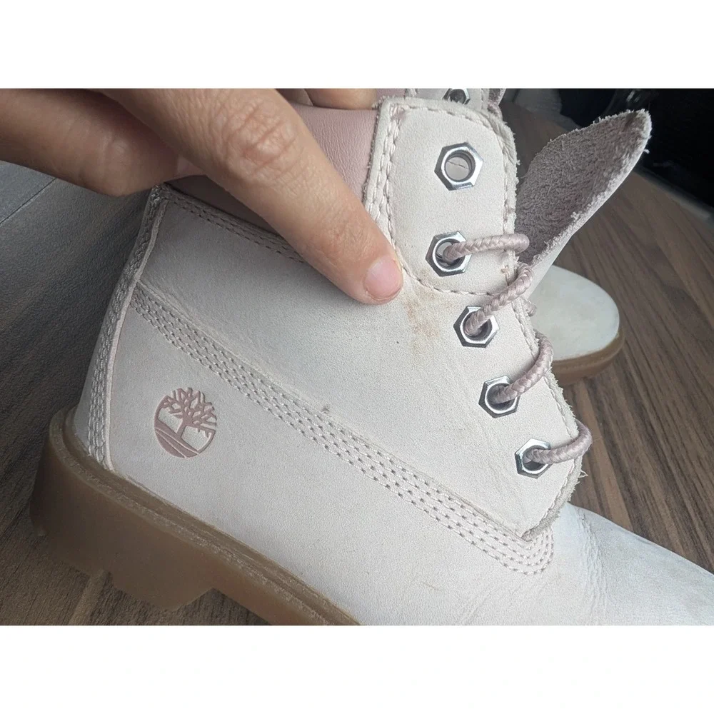 Timberland Premium 6 Inch Waterproof Boots Pink Nubuck Toddler Size 13.5 US Kids